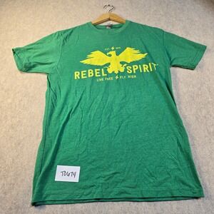 Rebel Spirit Live Free Fly High Graphic T-Shirt Green Heather Mens Small S